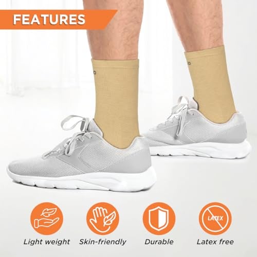 Vissco Anklet, Ankle Support for Injured Ankles, Arthritic Pain, Swelling, Stiff Joints, Pain Reliever for Strained or Sprained Ankles - XL (Beige) - Image 3