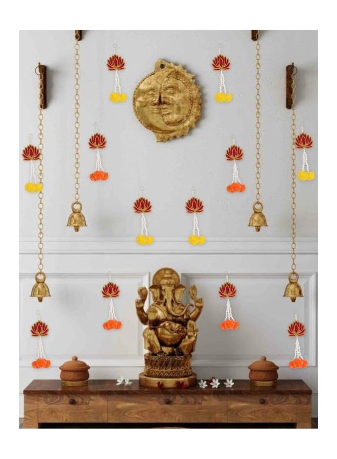 Generic JH Gallery Handmade Lotus Artificial Flower Wall and Door Hanging - Home Decor | Pooja Decor | Diwali Decor | Wedding and All Festival Decor | Decorative Pooja Room Temple Decoration (Pack of 12)  - Image 4