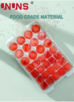 UNUNS Ice Cube Mold,2 Pack 32 Grid Square And Ice Cube Ball Tray,Double Layer Ice Cube Tray With Storage Box And Ice Shovel,Blue  - Image 5