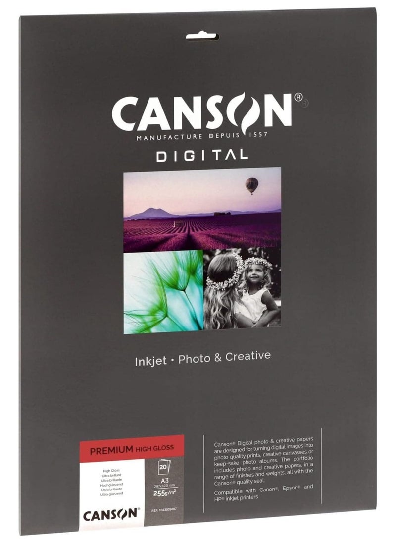 CANSON - Digital Premium High Gloss A3 20 Sheets - Image 1