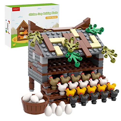 PIPART Farm Animal Chicken Coop Building Blocks Set MOC Building Set Toy for Kids Girls and Boys Age 8 190 Pieces - Image 1