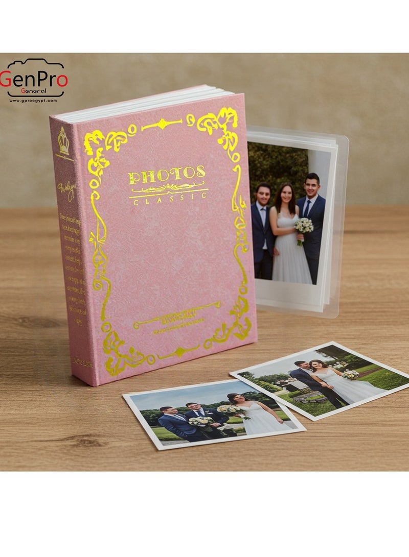 GenPro GenPro Premium Photo Album - Holds 100 Photos 10x15 cm with Elegant Gold Embossing (Rose)  - Image 3