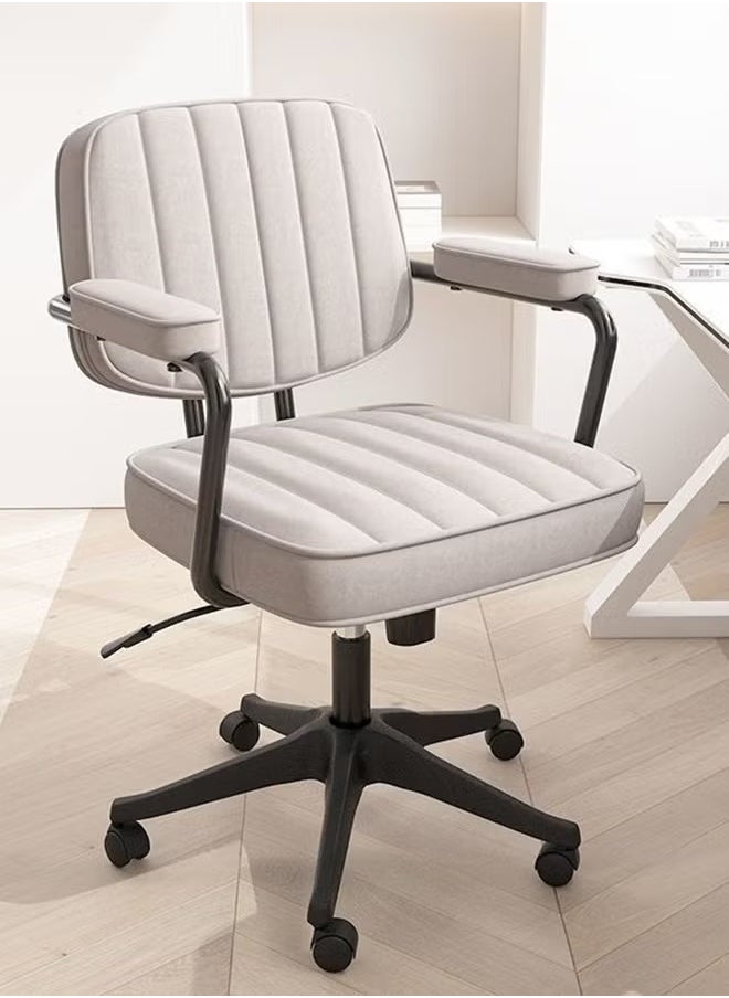 watheer - Innovative Comfortable Computer Office Chair with High Back Adjustable Swivel Fabric Office Chair with Armrests Light Grey - Image 1