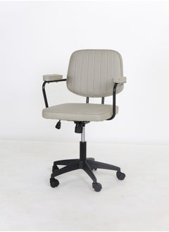 watheer Innovative Comfortable Computer Office Chair with High Back Adjustable Swivel Fabric Office Chair with Armrests Light Grey  - Image 2