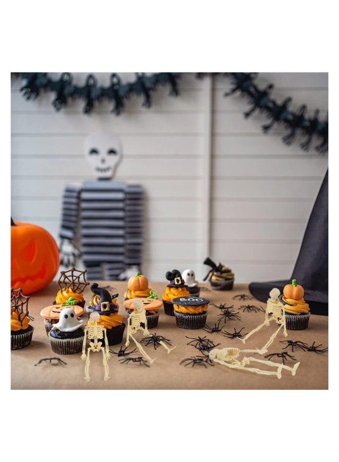 Skeletons for Halloween Decor,  Mini Skeleton Figurines Small Skeleton Halloween Decoration for Haunted House Accessories Party Favors  - Image 3