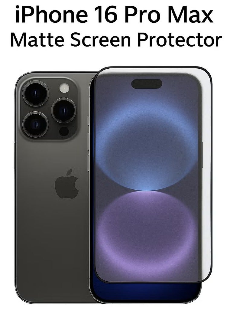 BAIKO Matte Glass Screen Protector for iPhone 16 Pro Max, Anti-Glare AG Tempered Glass, Fingerprint Resistant, Smooth Touch Screen Guard - Image 1