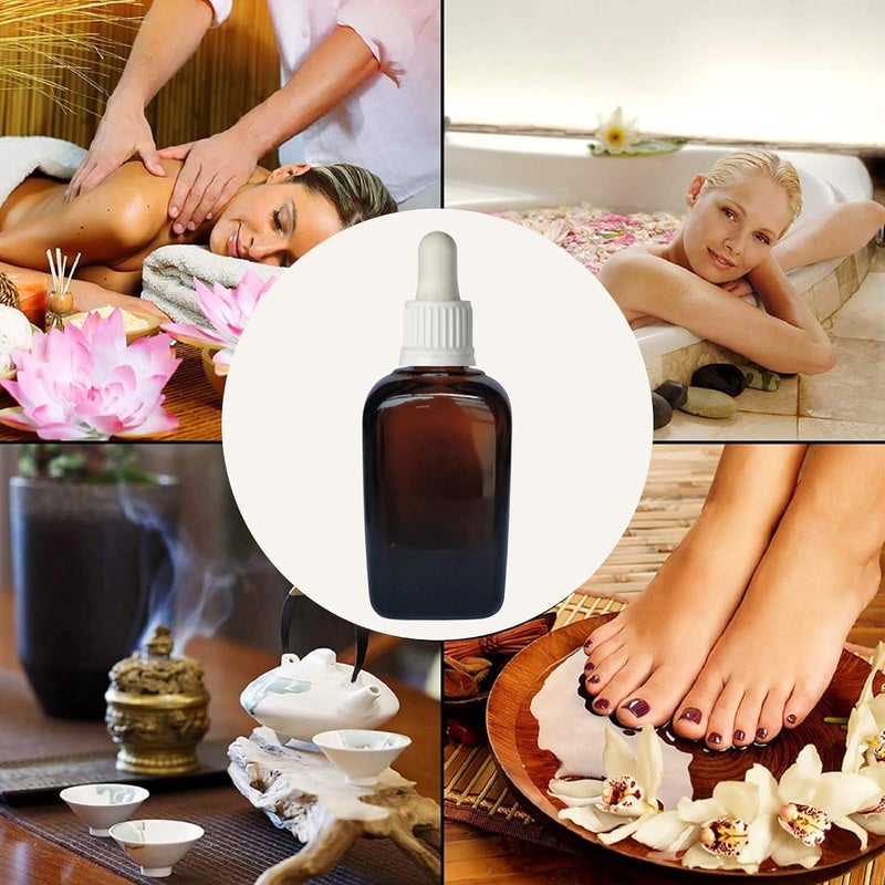 Devinez (Pack of 4) Multipurpose Refillable Amber Square Shape Glass Bottle, 30 ml with White Glass Dropper for Cosmetics, Serum, Essential Oils, Blends, Skin Care, Travel, Toners & DIY - Image 3