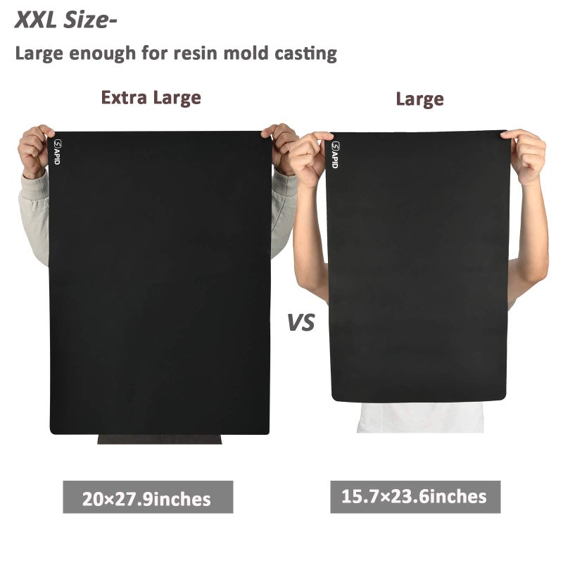Sapid Extra Large Silicone Sheet for Crafts, Thick Silicone Jewelry Casting Mats, Nonstick Nonslip Silicon Mat for Epoxy Resin, Art Painting, Heat- Resistance Counter Mat (20"Ã—27.9", Black) - Image 2