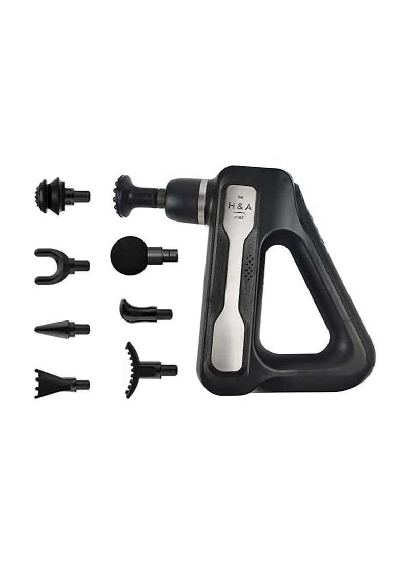 SNW Athletes Deep Tissue Massage Gun, Handheld Portable Rechargeable, 8 heads, 32 speeds settings, long lasting battery, with charger, with carry case, up to 3200 percussion per minute  - Image 2