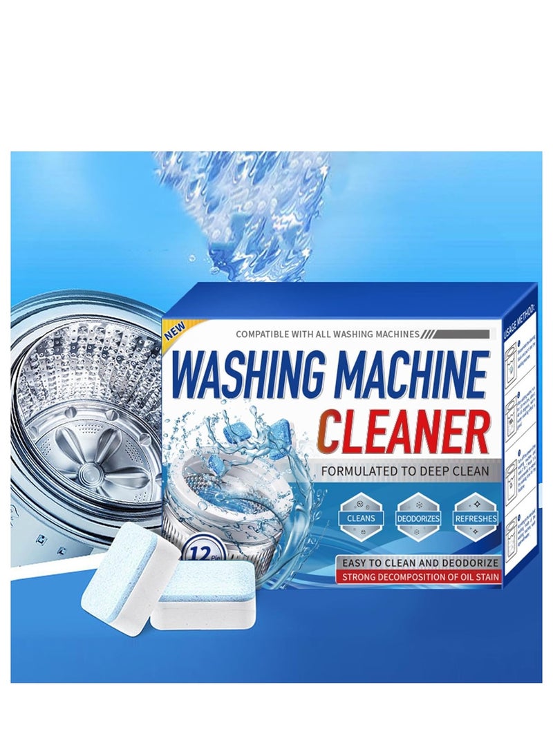 New Washing Machine Cleaner Tablets, Deep Clean Front Loader & Top Load Washer, 12 Pcs Professional Grade Washer Machine Cleaner Deodorizer for Removing Build-up 12 pieces  - Image 2