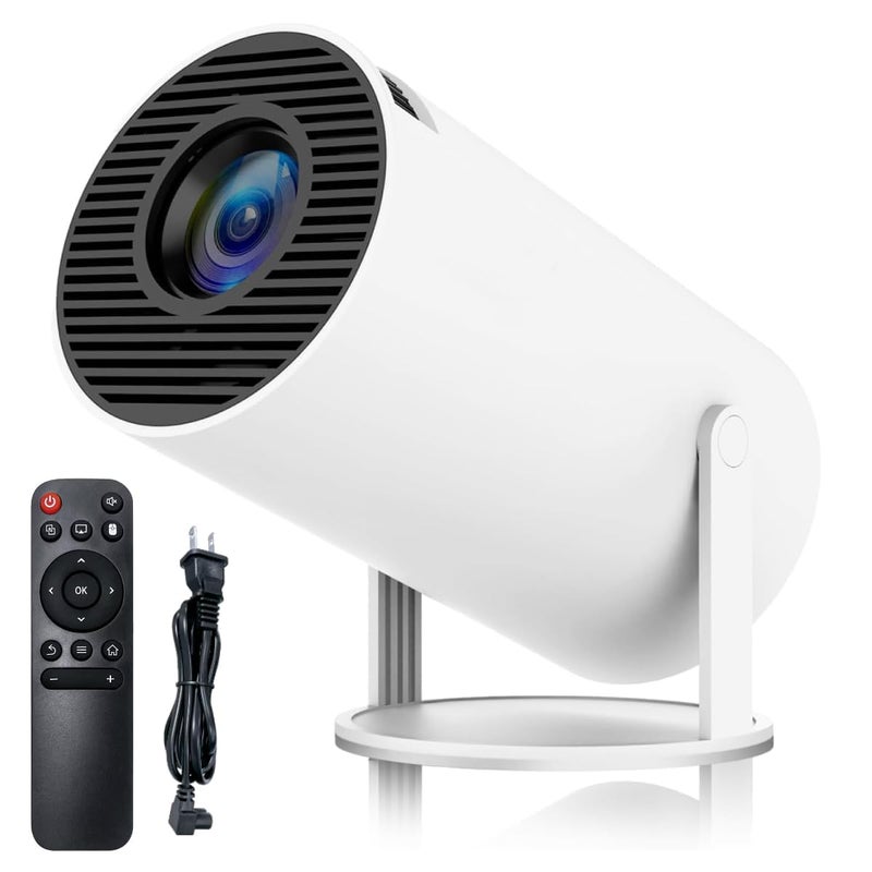 Mayumi Portable Mini Projector, 4K 1080P Full HD, WiFi 5G BT 5.0, 180° Rotation, Android 11, Compatible with TV Stick/Windows/iOS/Android, White - Image 1