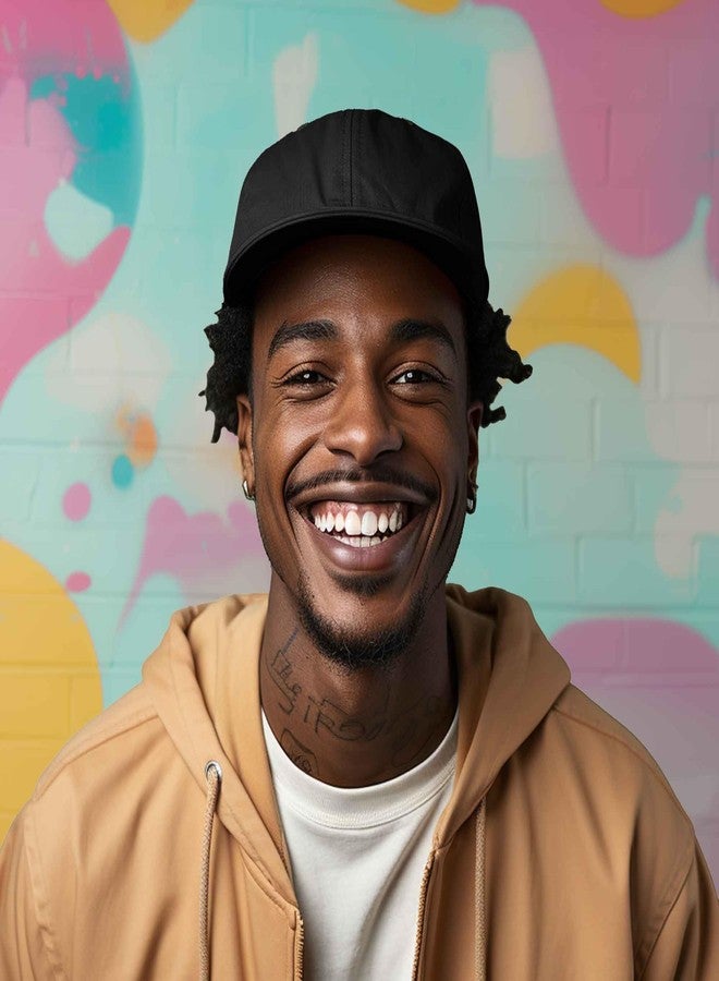 داليكس قبعة بيسبول داليكس، قبعة أبي سادة، قطن، قابلة للتعديل، سوداء اللون، للرجال والنساء - Image 4