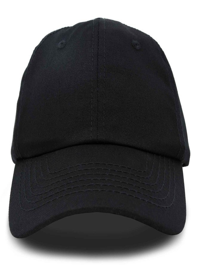 داليكس قبعة بيسبول داليكس، قبعة أبي سادة، قطن، قابلة للتعديل، سوداء اللون، للرجال والنساء - Image 1