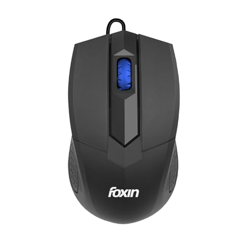 Foxin Wired Mouse Grip | 1200 DPI Optical Sensor | Plug & Play USB | Ergonomic & Lightweight (62g) | 1.2M Cable | 3 Buttons | Silent & Durable | Wired Mouse for Laptop, Desktop, PC & Gaming Use - Image 1