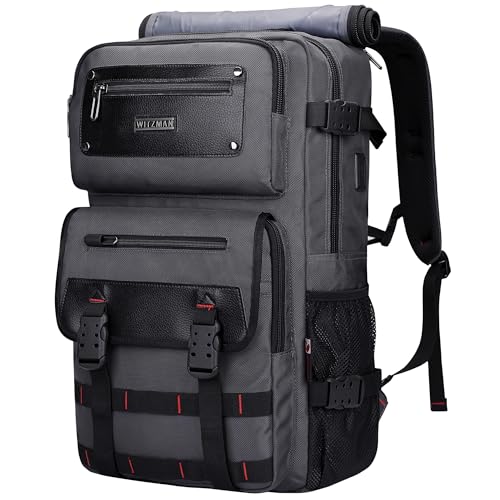 WITZMAN Carry On Travel Backpack for Men Duffle Bags Fit 17 Inch Laptop Airline Approved Laptop Backpack(B685 Silvery Grey) - Image 1