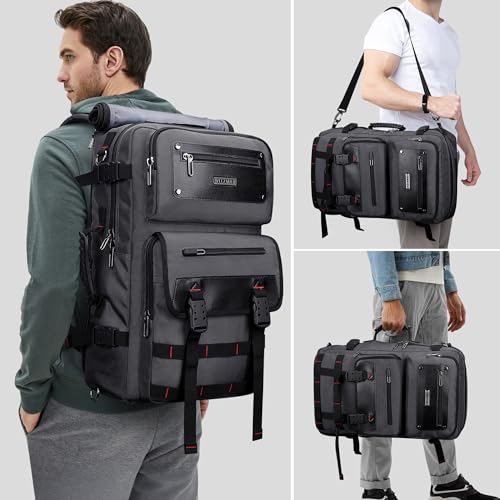 WITZMAN Carry On Travel Backpack for Men Duffle Bags Fit 17 Inch Laptop Airline Approved Laptop Backpack(B685 Silvery Grey) - Image 2
