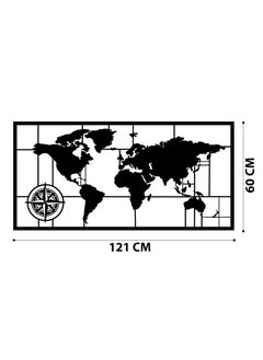 دورلاين لوحة حائط معدنية على شكل خريطة العالم بسمك 1.2 مم من دورلاين مقاس 121x60 سم  - Image 3