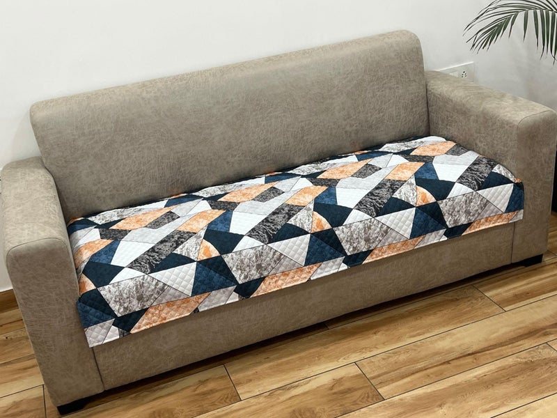 AMAZE ATTIRES Velvet Printed Sofa Seat Cover For 2 Seater With Heavy Antiskid Backing & Easily Machine Washable Sofa Seat Runner For Couch Or Home Living Area (22 X 48 Inches) Aaqsr002-2 - Image 1