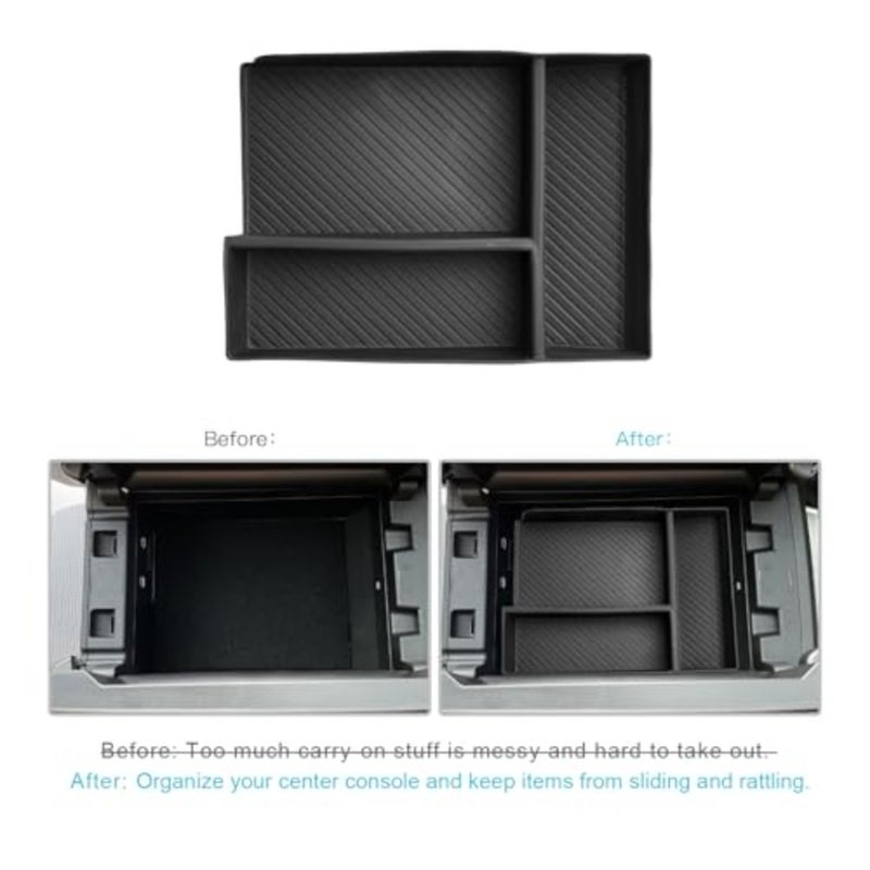 for 2024 CX-90 Center Console Organizer Tray Compatible with 2024 Mazda CX-90 Middle Console Organizer Armrest Tray Storage Box 2024 CX-90 Accessories Black - Image 2