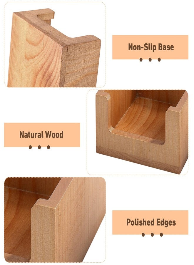Kathfly 2 Pcs Wood Sticky Note Holder and Paper Clip Storage Holder, Self Stick Note Pad Dispenser for Office Desk Accessories, 3x3 Sticky Notes Organizer, Wooden Memo Pad Organizer for School Home - Image 4