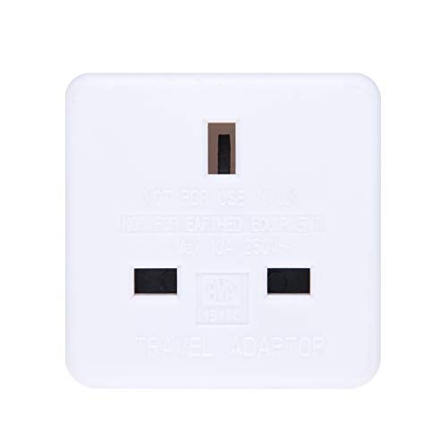 Keple محول من المملكة المتحدة إلى الولايات المتحدة، مقبس إنجليزي 3 دبابيس إلى 13 أمبير 2 دبوس نوع G إلى نوع A B | محول سفر عالمي دولي للولايات المتحدة الأمريكية | للهواتف المحمولة والأجهزة اللوحية واللابتوب | 1 × أبيض - Image 3