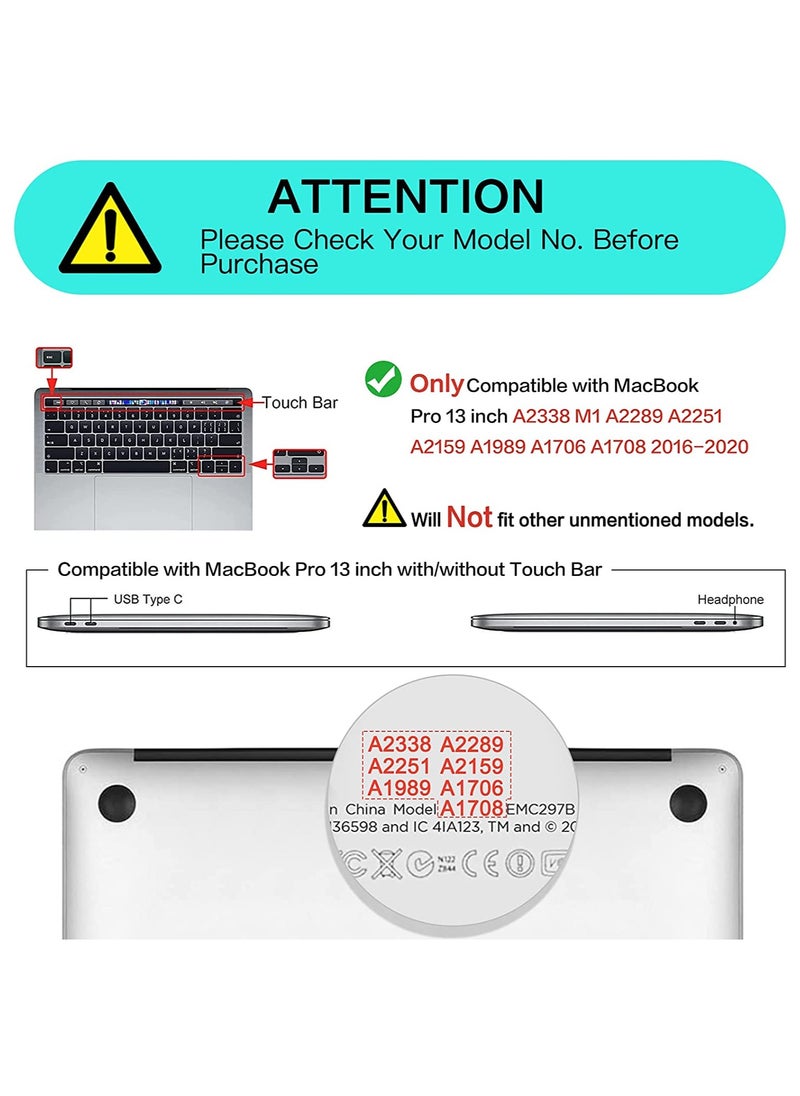 Mufaens Hard Shell Case Cover Compatible with MacBook Pro 13-Inch 2022/2021/2020-2016 M2 M1 A2338/A2251/A2289/A2159/A1989/A1708/A1706 with/Without Touch Bar, Crystal Clear  - Image 2
