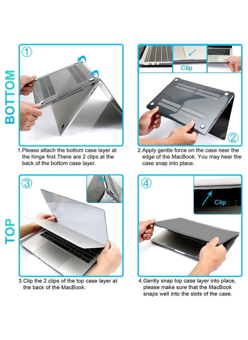 Mufaens - Hard Shell Case Cover Compatible with MacBook Pro 13-Inch 2022/2021/2020-2016 M2 M1 A2338/A2251/A2289/A2159/A1989/A1708/A1706 with/Without Touch Bar, Crystal Clear - Image 1
