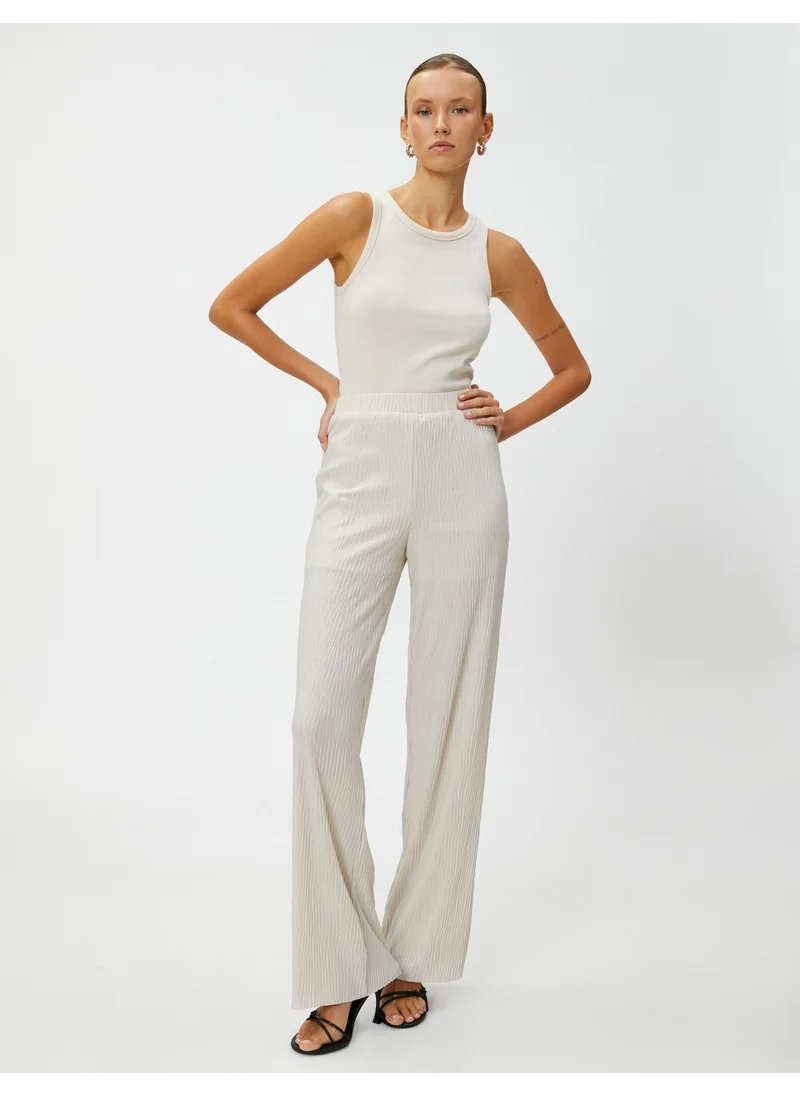 كوتون Koton Elastic Waist Trousers Straight Leg