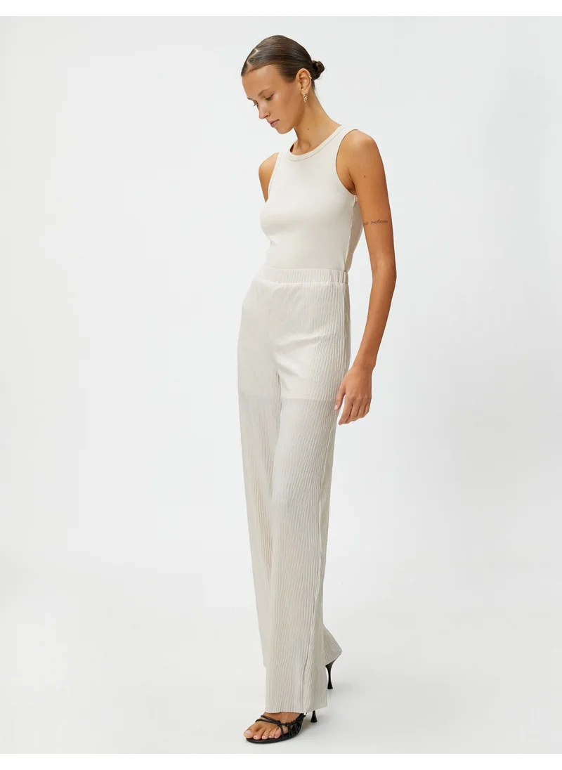 كوتون Koton Elastic Waist Trousers Straight Leg