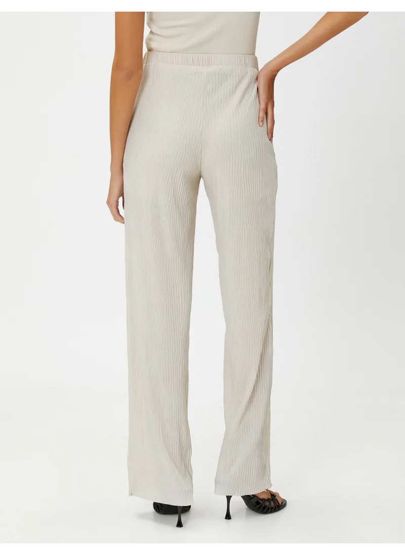 KOTON Koton Elastic Waist Trousers Straight Leg
