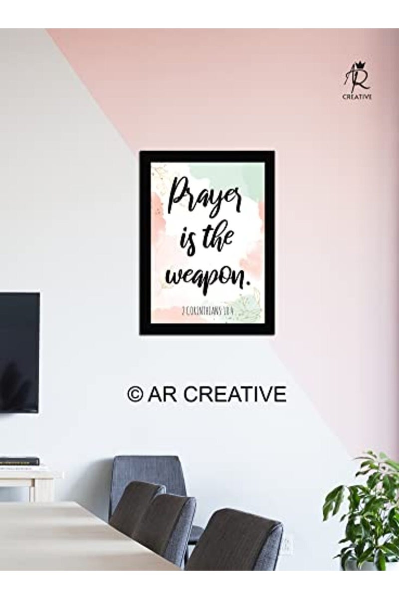 AR Creative Prayer Is The Weapon - Framed Bible Verse Wall Art - Image 2