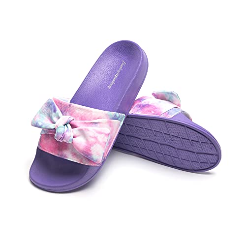 FUNKYMONKEY Women's Slides Sandals Bowknot Beach Casual Comfort Slippers (9 M US, Purple A) - Image 5