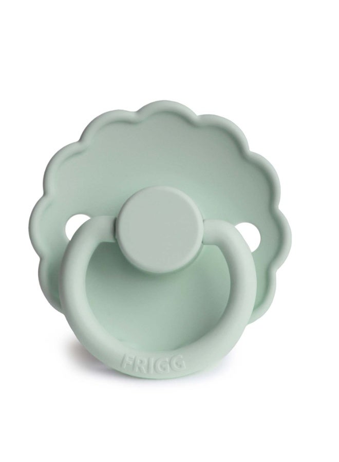 FRIGG Daisy Baby Pacifier | Natural Latex Baby Soother | 1 Pack | Seafoam | 6-18 Months | Size 2 | BPA-Free | Made in Denmark | Airflow Shield