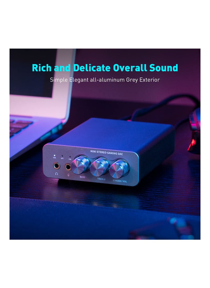 KASTWAVE - Gaming DAC Headphone Amplifier Mini Hi-Fi Stereo Digital-to-Analog Audio Converter USB Type C/Optical/Coaxial to RCA/3.5MM AUX for PS5/PC/MAC/Computer - Image 1