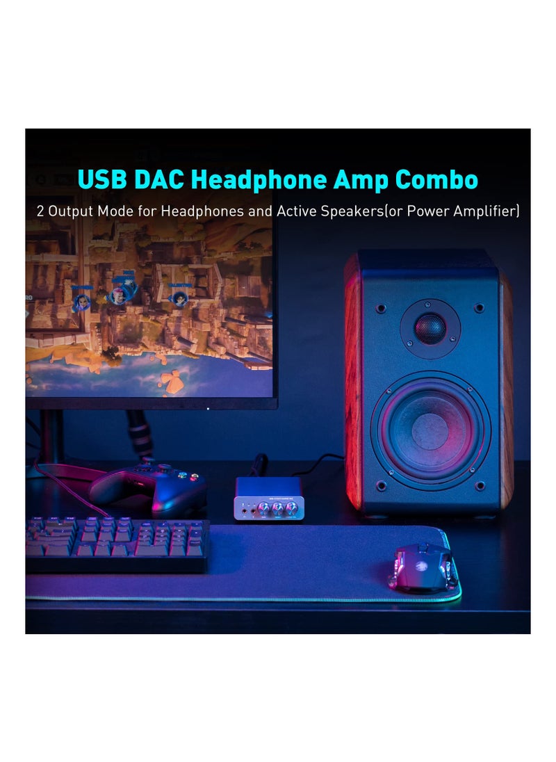 KASTWAVE - Gaming DAC Headphone Amplifier Mini Hi-Fi Stereo Digital-to-Analog Audio Converter USB Type C/Optical/Coaxial to RCA/3.5MM AUX for PS5/PC/MAC/Computer - Image 1