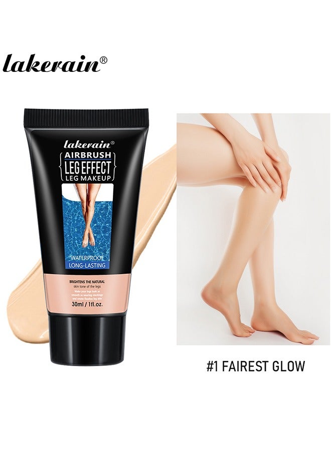 lakerain Leg Makeup Waterproof No Transfer, Leg Vein Cover Up Makeup For Varicose Veins Waterproof Black Skin, Leg And Body Scar Cover Up Makeup For Tattoo Cover Up, Even Skin Tone (Fairest Glow, 30ML) - Image 2