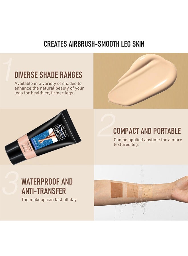 lakerain Leg Makeup Waterproof No Transfer, Leg Vein Cover Up Makeup For Varicose Veins Waterproof Black Skin, Leg And Body Scar Cover Up Makeup For Tattoo Cover Up, Even Skin Tone (Fairest Glow, 30ML) - Image 3