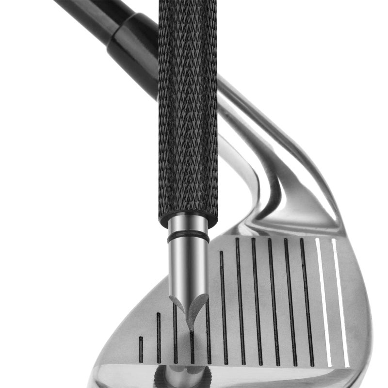 Bulex Golf Club Groove Sharpener, Re-Grooving Tool and Cleaner for Wedges & Irons - Generate Optimal Backspin - Suitable for U & V-Grooves, Black - Image 1