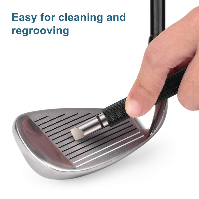 Bulex Golf Club Groove Sharpener, Re-Grooving Tool and Cleaner for Wedges & Irons - Generate Optimal Backspin - Suitable for U & V-Grooves, Black - Image 3