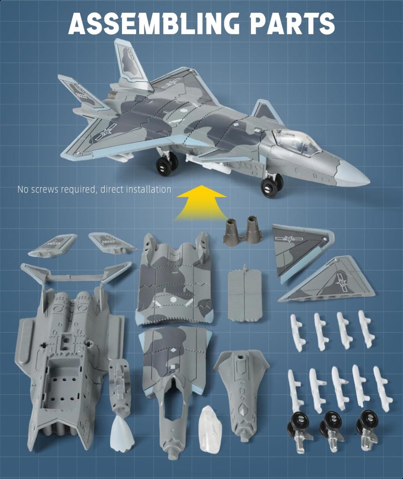 Vihaanta Fighter Jet Toy, 1:100 J-20 Stealth Fighter Model, Detailed Aircraft Display for Aviation Enthusiasts and Collectors, Perfect for Home, Office, Cafe and Bar Decor - Image 4