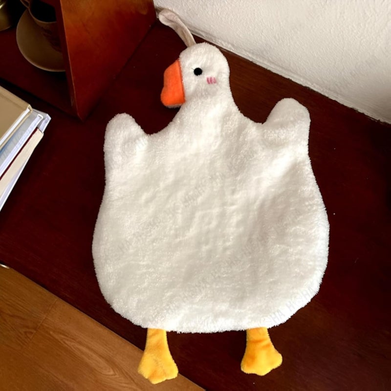 Cartoon Towel - Soft Two-Layer Microfiber Hanging Hand Towel with Cute Duckling Design, Super Absorbent, Gentle Texture, and Adorable Decorative Touch for Bathrooms or Kitchens
