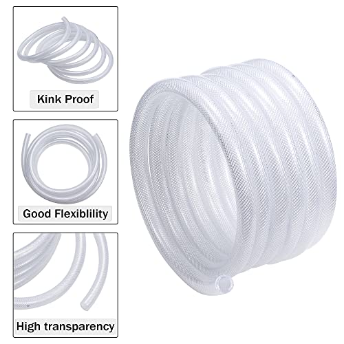 DAVCO 1" ID - 10 ft Heavy Duty Braided Clear Plastic Vinyl Tubing with 2 Stainless Clamps, Flexible High Pressure Reinforced PVC Plastic Tube Hose, Non-toxic, BPA Free - Image 5