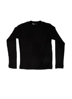 Mock Neck Lightweight Girls Top - Black