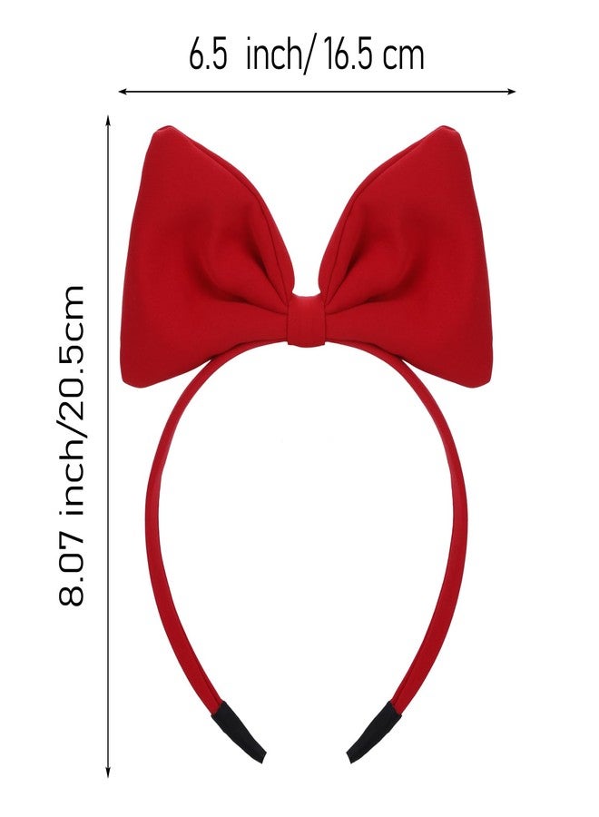 ولهيف طوق شعر WLLHYF مزين بفيونكة حمراء، طوق شعر أنيق وعصري، طوق شعر كبير مزين بفيونكة، إكسسوارات شعر مثالية للنساء والفتيات، للحفلات التنكرية، ولعيد الميلاد، وعيد الحب. - Image 2