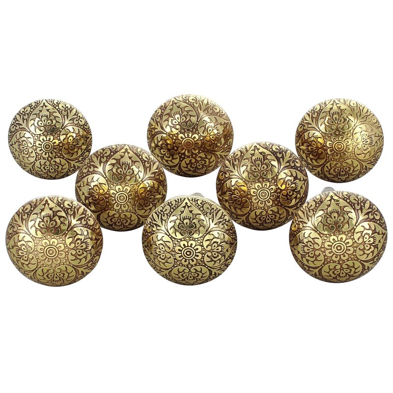 J P Hardware J P Hardware Brass Knobs for Cabinets and Cupboards Multicolor Standard Pack of 8 