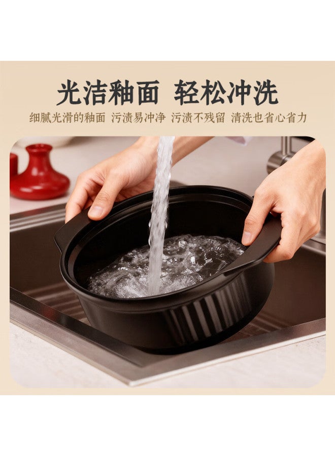 Quanpinwu Ceramic Casserole Pot For 2-3 People, Soup And Stew Pot, Porridge Cooker, Gas Stove Compatible, Dry Pot, Chicken Hot Pot, Claypot Rice Cooker