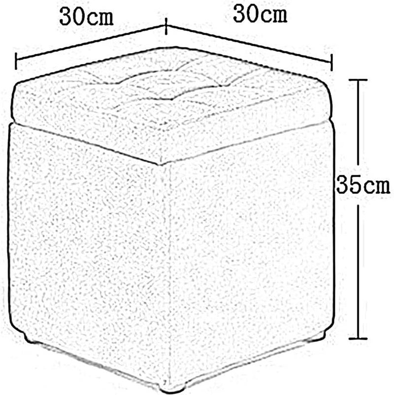 LINGWEI Multi-Functional Linen Storage Ottoman Cube Organize, Decorate, and Relaxing Stool Ottoman Storage Stool Footrest Stool Shoe Change Chair (Brown) - Image 2