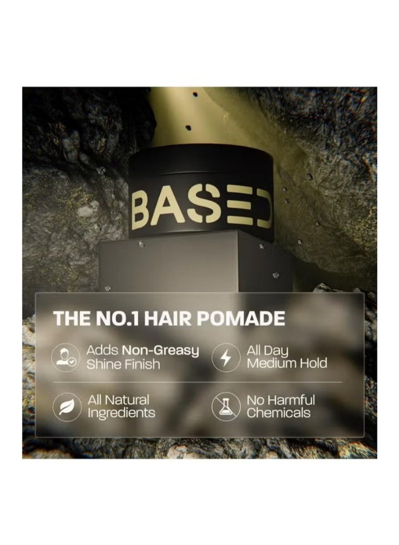 Based Bodyworks Men's Premium Pomade – Medium Hold & Natural Shine – Fragrance-Enriched Hydrating Formula for All Hair Types - Image 4