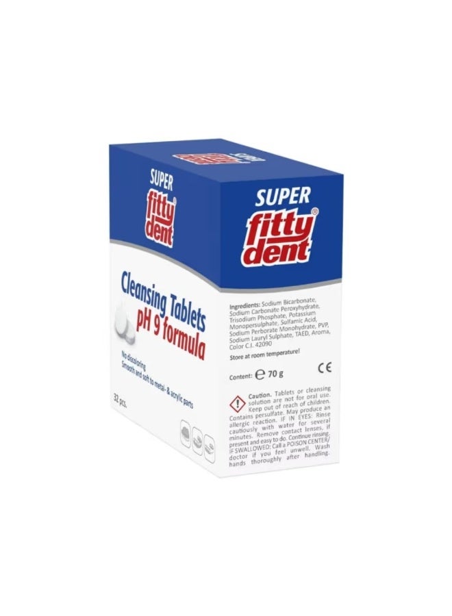 Fittydent Fitty Dent Cleansing Tablets, pH 9 Formula, 32 Tablets - Image 3