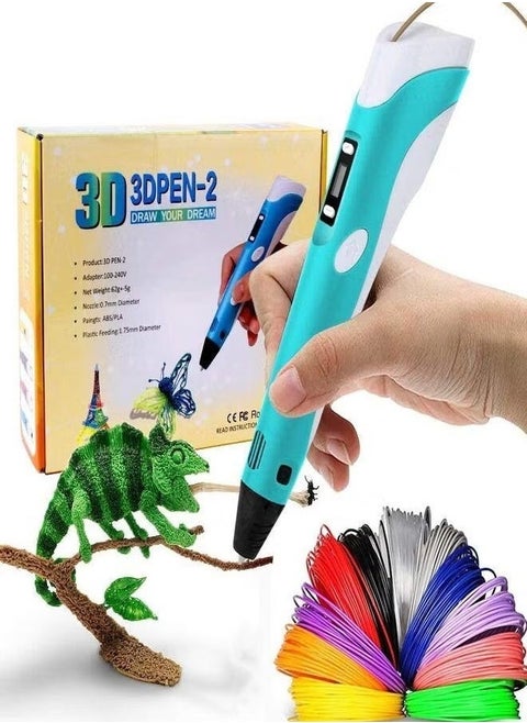 3D Printing Pen Multicolour with LCD Display Compatible with 1.75mm PLA/ABS Filament USB Perfect Gift For Kidso